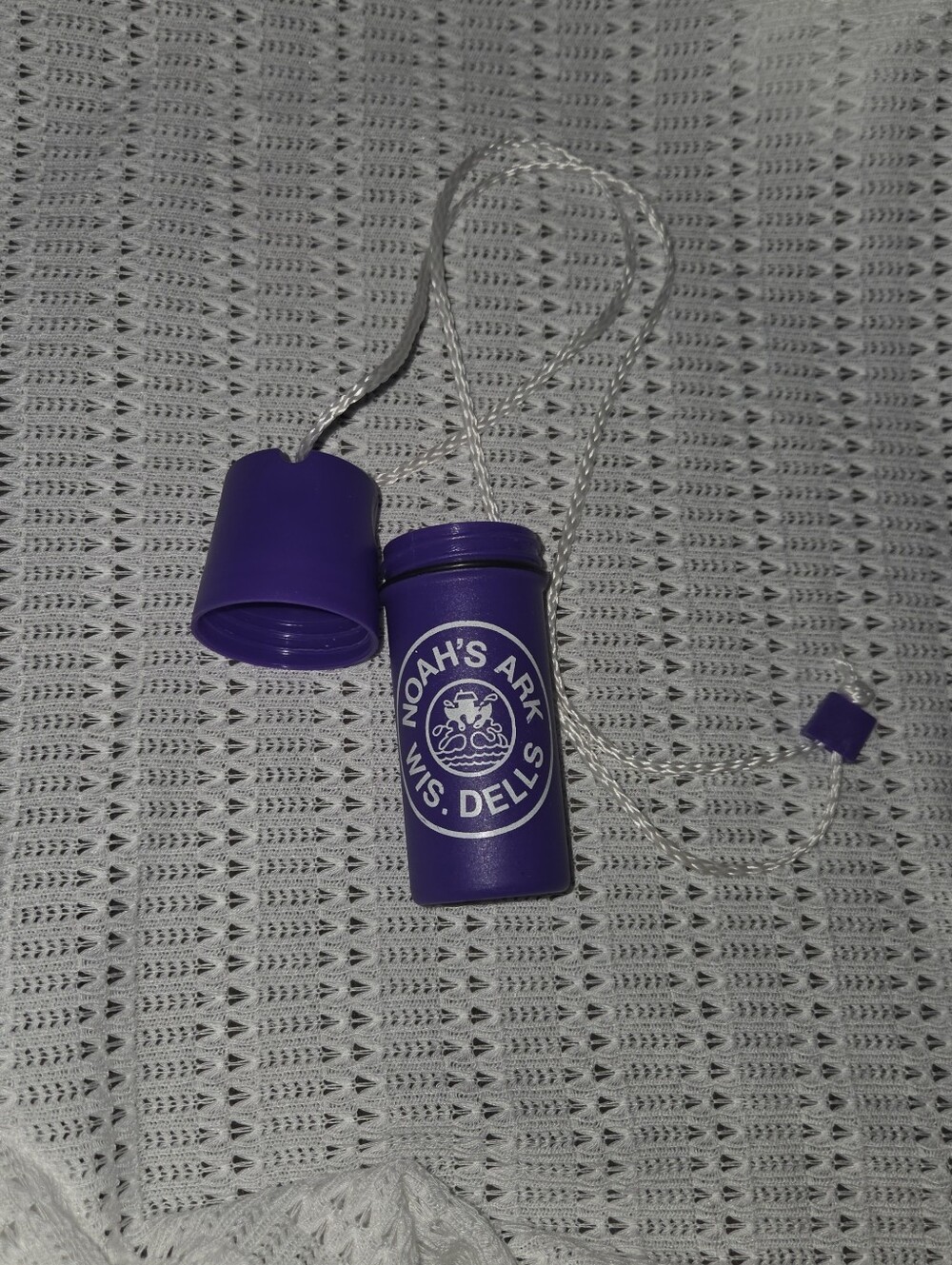 Noah's Ark Wis. Dells waterproof plastic holder on string